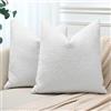 JOTOM Set di 2 Federe per Cuscini in Bouclè Testurizzato 50x50cm Fodere per Cuscini Solidi Morbido Cuscino Decorativo per Sedia Divano Camera da Letto Soggiorno Casa Decor (Bianco Avorio)