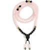Samsara collana tibetana in quarzo rosa e onice - mala tibetano tradizionale con 108 grani per meditazione e spiritualità.