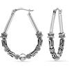 LeCalla Orecchini a cerchio in argento Sterling 925 | Design italiano classico diamante taglio strutturato orecchini a cerchio | Orecchini a cerchio ovali da donna a forma di goccia gioielli da donna