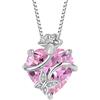 FJ Collana Farfalla in Argento Sterling 925 Ciondolo Fiore di Rosa con Pietre Portafortuna Gioielli per Donna Lei Amiche Moglie Mamma