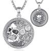 EUDORA Harmony Ball S925 Argento Sterling Teschio Serpente Collana Memento Mori per Uomo Donna, Collane Santa Muerte Morte Sacra Ciondolo Amuleto Gioielli Regalo Originale per Donna Uomo Moglie, 22+2