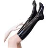 Kangxinsheng Calze in Lattice Nere per Donna Uomo, Calze Autoreggenti in Lattice di Gomma Naturale con Dita dei Piedi Costume Cosplay Clubwear per Feste (Latex, Nero,S)