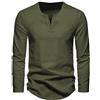 Meilicloth Maglietta Maniche Lunghe Uomo Cotone V Neck T Shirt Uomo Maglietta Long Sleeve Felpa Uomo Base Casual Morbida Tee Lunghe Slim Fit A Verde M