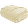 Il Gruppone Passione Casa Coperta Plaid Tinta Unita Pile Morbida Calda 280Gr/Mq Flanella di Microfibra Letto Copertina Divano Vellutata Invernale Singolo Matrimoniale - Panna - Plaid 127x152 cm