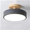 XINYASEE Moderna Plafoniere 3 colori dimmerabili,Plafoniera Plafoniere in legno,Plafoniera LED Rotonda Metallo,3000K-6000K Lampadario da Soffitto (grigio)