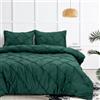 Wotcsil Set Copripiumino Matrimoniale Verde 230 x 260 cm Pintuck Copripiumini con Piega a Pizzico in Morbida Microfibra in Tinta Unita con Federe (Verde, 260x230)