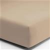 SpazioTessile Lenzuola Sotto con Angoli di Finissimo Puro Cotone Percalle o Federe 3 Volà (Singolo x 80x190, Beige)