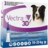 CEVA Vectra 3d*spot-on Soluz 3 Pipette 3,6 ml 196 mg + 17,4 mg +1.429 mg Cani da 10 a 25 Kg, Tappo Applicatore Blu