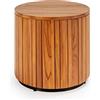 AlexandreHouse MESA AUXILIAR 50X50X50 MADERA TECA ARENA MATE