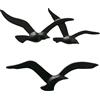 Boltze Home Birdy - Set di 2 pezzi gabbiano in alluminio nero, larghezza 39 cm