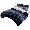 Sonive Set Copripiumino in Microfibra - 140 x 200 cm / 65 x 65 x 1, Tartan Blu Navy