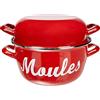 Baumalu 312875 - Pentola per cozze con Scritta, 24 cm, Colore Rosso