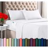 Utopia Bedding Set Lenzuola Ricamate - Microfibra Di Poliestere - Lenzuolo Con Angoli Con Tasche Portaoggetti, Lenzuolo Piatto e Federe Ricamate
