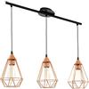 EGLO Sabinar Lampadario, lampada a sospensione a 1 luce, lampada a sospensione in acciaio e legno, colore: bianco, marrone; attacco: E27, diametro: 18 cm