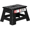 Relaxdays Sgabello Pieghevole M, Trasportabile, da Viaggio e Bagno, per Bambini, Fino 150 kg Plastica 22 cm, Nero