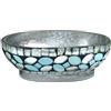 nu steel Sea Foam - Portasapone in Vetro a Mosaico dai Colori Vivaci, in Acciaio Inox, per bancone del Bagno, Doccia, spugne da Cucina