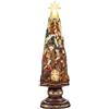 DRW Mistero a forma di albero design classico con angelo e re in resina dipinta a mano, 15 x 15 x 41 cm