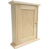 Wooden World - Armadietto portachiavi in legno con anta e 6 ganci