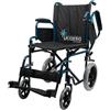 UCCIERO® Sedia a Rotelle Pieghevole Leggera da Transito - Carrozzina per Disabili e Anziani Dotata di Braccioli e Pedane Modulari, Seduta e Regolabile - mod. Medy (38 cm)