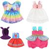 ZWOOS Vestiti per Bambole Piccole, Adorabile Vestito in Cotone per Bambole 25-30 cm, Compatibile con Haba, Corolle, Cicciobello, Confezione da 4 (Set 2)