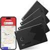SwitchBot Wallet Finder Card 4Pezzi, AirTag compatibile con Apple Find My(Solo per iOS), Bluetooth Tracker per chiavi, telefoni, bagagli, fino a 3 anni di batteria(non ricaricabile), Resistenza IP67