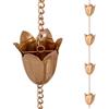 Qipade Catene da Pioggia per grondaie, Lunghezza 2,5 m, in Rame, con 12 Tazze, Accessorio Decorativo per grondaie, grondaie, drenaggio