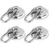 Riisoyu Gancio magnetico extra forte, 4 pezzi Magnete al Neodimio con Moschettone Calamite Potenti Ganci girevole a 360° Ganci Magnetici Extra Forti per cucina, armadietti, campeggio, garage, ufficio