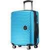HAUPTSTADTKOFFER Mitte - Bagaglio a mano 55x40x23, TSA, 4 ruote, valigia da viaggio, valigia rigida, valigia bagaglio a mano, blu ciano