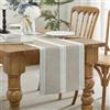Wracra Runner tavola in lino e cotone ricamato stile rustico