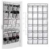 qimeyu Porta Scarpe da Appendere,Scarpiera per Porta da Appendere,24 Tasche Scarpiera da Portas,Organizer Pieghevole da Appenderes per Camera da Letto Soggiorno Bagno (Bianco)