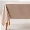 GAMUSI Tovaglia antimacchia tavolo quadrato rombo piccolo liscio jacquard impermeabile 140 x 140 cm, tessuto al tatto, colore tortora