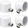 AHANDMAKER 4 Pezzi Tappi Terminali per Aste per Tende da Finestra, Ferro, Bianco, 22,5 mm di Diametro, 20,5 mm di Lunghezza, Adatti per Aste Fino a 19 mm di Diametro