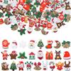 Narunii 66 Pezzi di Mini Decorazione Natalizia Miniatura di Resina di Natale,Babbo Natale,Albero di Natale,Simpatico Cartone Animato Decorazioni,Natale DIY Artigianato