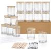Winter Shore Barattolo di Vetro da 300 ml con Coperchio di Bambù (16 Pezzi) - Kit per Candele, Barattoli di Vetro Premium, Stoppini ed Etichette - Contenitori per Empty Candle