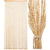 Ezcasch Tenda con perline in legno - 90x200cm - 52 fili Beige - Tenda in legno con perline retrò - Lavorazione artigianale - Tenda naturale per porte, ideale come protezione contro insetti e mosche