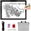 TOHETO A4 Ricaricabile Lavagna Luminosa per Disegnare con Borsa per il Trasporto, Supporto Innovativo e clip superiore, Scatola Luminosa di Tracciamento Tavoletta Luminosa Light Pad Board Box (Nero)