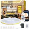 Gliztech 10M Striscia LED COB Bianca Compatibile con Alexa, da 3000k a 6500k Striscia Led 24V Dimmerabile, Illuminazione Sottopensile con Telecomando e App Strip Led per Cucina e Camera da Letto
