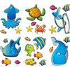 TAIZER Adesivi Vasca Antiscivolo TAIZER 24Pezzi Elementi Decorativi da Vasca Bagno Sea Creature Adesivi Bambini Adesivi per Vasca Adesivo Sicurezza Anti Scivolo per Vasca da Bagno e Doccia Superfici