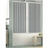 GRANISUD Sopravasca Box Vasca in PVC Nicchia Larghezza 140-200 cm, H 150 cm mod. ASIA, Bianco, box vasca/doccia con apertura centrale a due ante a soffietto, anche riducibile (Larghezza 180 cm, H 150 cm)