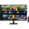 SAMSUNG [ComeNuovo] Samsung Smart Monitor M5 LS27CM500EUXEN 27'' Full HD Flat, Piattaforma Smart TV (Amazon Video, Netflix), Airplay, Mirroring, Office 365, Wireless Dex, Gaming Hub, Altoparlanti Integrati, 2x HDMI