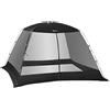 Outsunny Tenda da Campeggio 3x3 m a Rete, Tenda da Spiaggia Anti UV, Borsa di Trasporto Inclusa, Nero