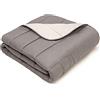 PARAMAISON Piumino Bicolore Doble, Anallergico, Traspirante, Reversibile, 300 gr/mq, Trapunta Piumone Invernale Double Face, Matrimoniale 260 X 270 cm, Grigio Chiaro-Scuro