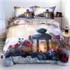 Qiwagu Copripiumone Matrimoniale 250x200 cm Decorazione Natalizia Reversibile Set di Biancheria da Letto 250 x 200 cm con Cerniera in Traspirante Microfibra 3 Pezzi Copri Piumone Per Bambina Ragazzo Adulti