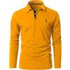 LIUPMWE Polo Uomo Manica Lunga T-Shirt Basic Sportive Ricamo Giraffa Cotone Golf Tennis Magliette M-3XL Inverni,Giallo,XL