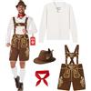 Morph Costume Tirolese Uomo - Vestito Bavarese per Oktoberfest, Abito Tradizionale per Halloween e Feste a Tema., L