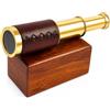 Nautical Replica Hub Antique leather bound brass telescope 6 with wooden Box