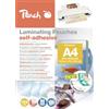 Peach Pellicole plastificatrici A4-125 mic - 100 pouches - retro autoadesivo - adatto per immagini o cartelli selfmade ecc. - Compatibile con plastificatrici di tutti i produttori - S-PP525-17