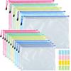 ZUYIST 15PCS Borse di File, A4 A5 Sacchetto di Zip Impermeabile, 5 Colori Mesh Sacchetto del Documento, Buste Plastica Zipper Documenti Uffici Forniture Materiale Scolastico e Cosmetici