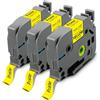 Pristar 3x Nastro Termoretraibile Ricambio per Brother PT HSe-631 HSe631 Nero su Giallo 11,7 mm Nastro per Brother P-touch PT-E110 PT-E550W E100 E300 PT-D210 PT-P300BT E310BTVP E560BTVP