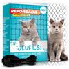 Jeufils® Rete per Gatti 8x3m - Rete per Gatti Balcone, Include Set di Fissaggio, Manuale di Istruzioni - Rete Gatti Balcone (Colore Nero) - Rete per Balcone Esterno